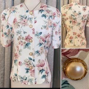 Vintage Jessica Howard Petite Blouse Floral